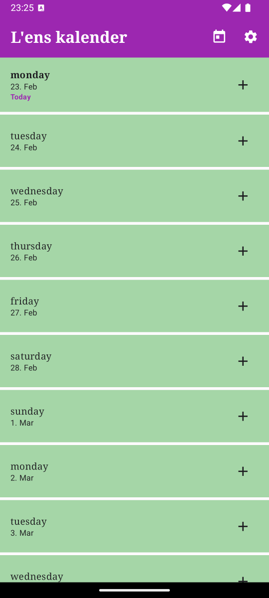 CalendarApp Android calendar interface
